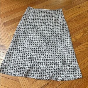 Halston black and white midi skirt medium